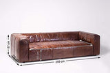 Kare Cubetto canapé, Bois partiel, MDF, Cuir Marron, 3- Sitzer