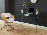 Vente-unique - Bureau STILEOS - 1 Niche - Verre trempé