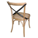 Bolero GG656 Lot de 2 chaises de salleà manger en bois avec dossier et croix en métal Hauteur 880 mm