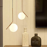 GHJA Suspension sphérique à la Mode Moderne, Suspension en Fer doré et Lustre en Verre (30 cm)