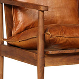 vidaXL Canapé à 2 Places Cuir Véritable avec Bois Acacia Marron Sofa de Salon
