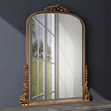 SHYFOY Miroir Mural Antique Orné Baroque Orné, Miroirs décoratifs d'entrée de Salle de Bains Armoire à Poudres, Miroir Ancien élégant Traditionnel, 80 X 60 CM