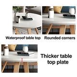 LBSI Tables Basses Rondes pour Salon Ensemble de 2 Petites Tables d'appoint Blanches et Grises, Modernes Table Basse Gigogne, Assemblage Robuste et Facile (Color : White, Size : 80 * 80 * 45cm)