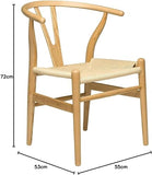 FIXARE Chaise Salle Manger Bois Naturel,Réplique Chaise Wishbone,Chaise Latérale Élégante