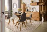 Nordic Story Table de salle à manger ronde en chêne massif idéal pour la cuisine, le salon, les meubles style nordique scandinave (105 x 105 x 75 cm)