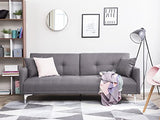 Beliani Canapé Convertible en Polyester Gris 3 Places Taies Déhoussables Rembourré Lucan