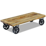vidaXL Table Basse pour Salon Table d'appoint en Bois de manguier 120 x 60 x 30 cm