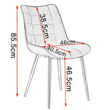 WOLTU BH142sz-2 Chaise de Salle à Manger Lot de 2 Chaise de Cuisine Assise rembourrée en Velours Pieds en métal Stable,Noir