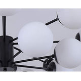 Or Spoutnik Lustre 8-lumières Millésime Métal Suspension Luminaire Avec Blanc Globe Verre Ombre Moderne Industriel Plafonnier Pour Salon Chambre-Noir. 8 lumière