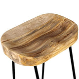 vidaXL Tabourets de Bar Lot de 2 Bois de manguier Massif