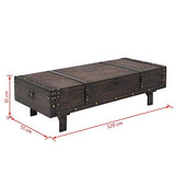 vidaXL Bois Massif Table Basse Coffre de Rangement Banc d'Entrée Couloir