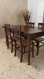 Mar.c.a. Design, Table Extensible, Table Salle à Manger en Bois, Noyer Foncé - Table à Manger Rectangulaire Ouverte 210x80x75H avec 2 Extensions 40cm - Table a Manger Style Art Pauvre, Made in Italy