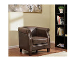 Vente-unique - Fauteuil Club 100% Cuir Vieilli ENGUERRAND