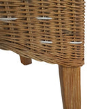 kreatives Wohnen Salle à Manger en rotin-Chaises de Jardin d'hiver-Couleur : Marron Naturel d'assise en Lin Blanc sans Coussin, Bois, Extra breit