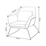 Zons KATEL Fauteuil en Velours ET MÉTAL Noir + Coussin, Rose, 72x79xH81 cm