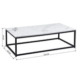 MEUBLES COSY Salon Table Basse Design Moderne Style Industriel, Structure en Métal, Marbre, 110x60x34cm