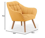 Menzzo Scandinave Fauteuil, Tissu, Jaune, 83