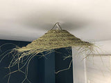Suspension luminaire parasol en fibre de palmier, suspension doum marocaine, lampe forme parasol, lampe en rotin naturel