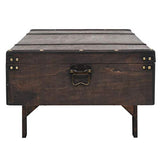 vidaXL Table Basse Bois Massif Style Vintage Marron Bancs d'Entrée Salon