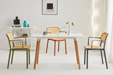 Kosmi - Chaise de Salle à Manger Beige au Style Vintage avec accoudoirs