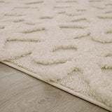 Paco Home Tapis Poils Longs Tapis De Salon Tapis Shaggy Aspect 3D Ethnique Boho Look Vintage Doux, Dimension:160x220 cm, Couleur:Crème