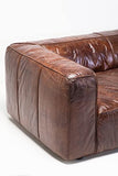 Kare Cubetto Canapé, Bois partiel, MDF, Cuir Marron, 3- Sitzer