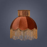 MYYINGBIN Abat-Jour en Tissu De Couleur Caramel Velours avec Pompon, Abat-Jour Fait Main pour Lampe De Chevet Lampadaire, Décor à La Maison