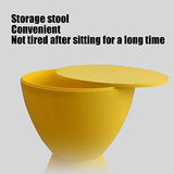 ZXCASDF De Rangement en Plastique Repose-Pieds Tabouret Dressing Chaise Rembourrée Vanity Ronde Ottoman Pieds en Plastique Filetés pour La Maison Salon Chambre,Jaune