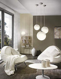 EGLO Lustre RONDO 1, suspension à flamme, lampe pendante en acier, couleur : nickel mat, verre : opale blanc mat, douille : E27, Ø : 30 cm