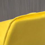 HOMCOM Tabouret de Bar Lot de 2 avec Repose-Pieds Hauteur 103 cm - piètement métal doré - Jaune