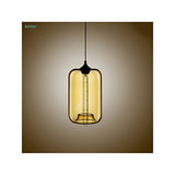 HomeLava Lustre Suspension en Verre E27 70W Lampe Abat-jour H34cm Luminaire Moderne Décoration, pour Salle,Cuisine,Salon,Chambre d’enfant (Bleu)