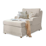 Loberon Méridienne Myersville - pin, Lin - H/L/P env. 80/88 / 145 cm - crème - crème