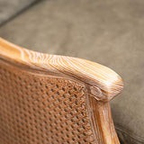 Amadeus Fauteuil Christie cannage et Cuir, Brown, Unique