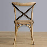 Bolero GG656 Lot de 2 chaises de salleà manger en bois avec dossier et croix en métal Hauteur 880 mm