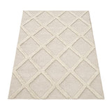 Paco Home Tapis Poils Longs Tapis De Salon Tapis Shaggy Aspect 3D Ethnique Boho Look Vintage Doux, Dimension:200x280 cm, Couleur:Crème 5