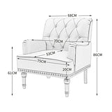 SEPNINE Fauteuil Classique en Cuir synthétique - pour Salon et Chambre - Charge maximale : 150 kg (Bleu foncé)