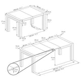 MOBILI FIVER, Table Extensible Cuisine, Iacopo, Ciment, 140 x 90 x 77 cm, Mélaminé, Made in Italy