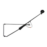360 ° Gyrophare Pole Applique 150cm Bras Oscillant lecture studio mur lumière réglable 180 ° avec interrupteur mural Abat Applique E27 LED d'éclairage intérieur, Noir