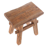 DESIGN DELIGHTS Tabouret en bois rustique vintage 40" | Bois dur recyclé recyclé 43 x 45 x 27 cm (H x l x P) | Tabouret en bois massif | Couleur : 01 Natur-Vintage