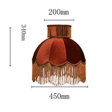 MYYINGBIN Abat-Jour en Tissu De Couleur Caramel Velours avec Pompon, Abat-Jour Fait Main pour Lampe De Chevet Lampadaire, Décor à La Maison