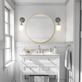 ZENIDA Miroir rond rond 60 x 60 cm avec cadre en métal doré de qualité supérieure, design moderne, grand miroir, pour couloir, salle de bain, salon et plus encore