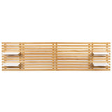 IDMarket - Tête de lit Lattes AVA 240 CM Bois Clair et étagères Blanches