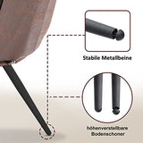 MCombo 4779-1 Fauteuil de détente moderne avec coussin de taille rétro vintage Fauteuil de lecture Fauteuil de salon rembourré sans tabouret, microfibre marron)