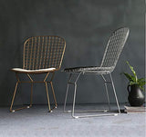 Chaise Nordique ajourée Chaise en Treillis métallique Dossier en Fer forgé créatif Chaise Simple Coiffeuse Banquet Occasionnel dinant la Chaise hôtel Salle à Manger (Color : Silver)