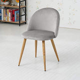 OFCASA Lot de 2 Chaises de Salle à Manger de Velours Chaise de Cuisine rembourrée en Tissu Chaise avec Jambes en Métal Chaise Lot de 2 chaises Gris