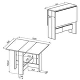 Papillon, Table Pliante avec 2 Abattants, en Panneaux de Particules Melaminés, Chêne Naturel 103/67/28x76x73,4 (LxPxA)