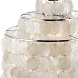 Plafonnier en forme de coquillages en forme de chiots en perles de nacre Capiz pour salon chambre à couloir E27 Ø 30 cm x H 50 cm