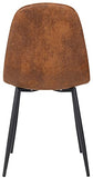 CLP Chaise De Salle A Manger Napier en Similicuir Tissu Ou Velours I Chaise avec Surface D'assise Matelassée Pieds en Metal I Charge Max.150 Kg, Couleur:Marron, matière:Vintage Similicuir