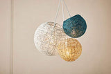 LUM&CO Abat-jour suspendu en forme de boule, blanc, 20 x 19 x 20 cm