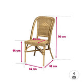 Lot de 6 chaises Selva Miel en Osier